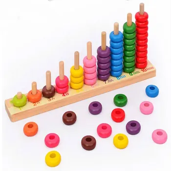 Montessori 10 Úrovne Mraky Výpočtu Korálky, Drevené Matematika Hračky Skoro Vzdelávacie Reťazec Korálok Hračky pre deti na Darčeky Pre Deti