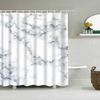 Mramorový vzor geometrického sprchový záves kúpeľňa záclony nepremokavé polyesterové kúpeľňa záves s hákom