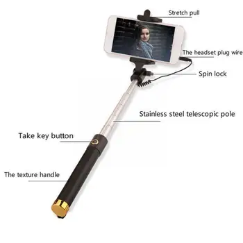 Nové Mini Rozšíriteľný 4in 1 Selfie Stick Statív pomocou Bezdrôtového Diaľkového Selfie Stick 360° Rotácia Držiaka Telefónu pre Ios Android I2P9