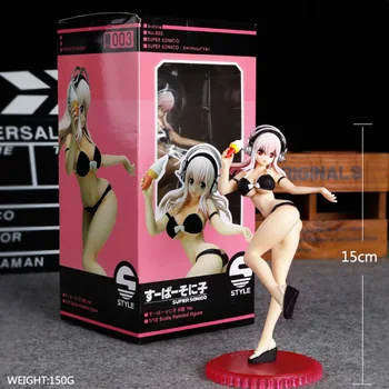 Nové Prišiel 15 CM Japonskom Anime SUPERSONICO Akcie Obrázok Model Hračky, Cosplay Kolekcia Plaviek Sexy Šasi Dekorácie Pop Darček