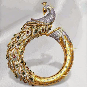 Nádherné Zlaté Farby Páva Prstene Pre Ženy Šperky Micro Pave Drahokamu Šperky Krúžok Pre Ženy Svadobný Sľub Krúžok Dary