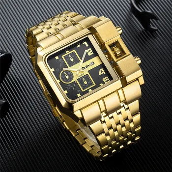 Oulm 3364 Luxusné Značky Hodinky z Nerezovej Ocele Muž Quartz Hodiny Auto Dátum Jedinečné Vojenské pánske náramkové hodinky Relogio Masculino