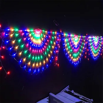 Peacock LED Čistý Oka Víla String Svetlo 3*0,5 M 414 LED Vonkajšie Okno Opony Víla Garland Svetlo na Vianoce Svadba Dekor