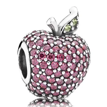 Pripraviť Motýľ Apple Melón Peach Blossom Romantický Heraldická Srdce Korálky 925 Silver Kúzlo Fit pandora Náramok Diy Šperky