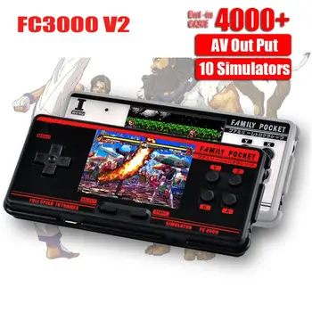 Rodina FC3000 V2 Vrecku Prenosné hracie Konzoly, 3-Palcový Postavený V roku 4000+ Hry 10 Simulátor Klasické Čierne Video Herný Stroj Prehrávač