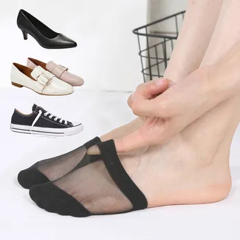 Tenké Prst Ponožky Č Päty Otvorené Prst Potu-absorbent Anti-slip Pol Jediným Sandále, Ponožky s Neviditeľné Päty Vankúš Pad Nohy Ponožky