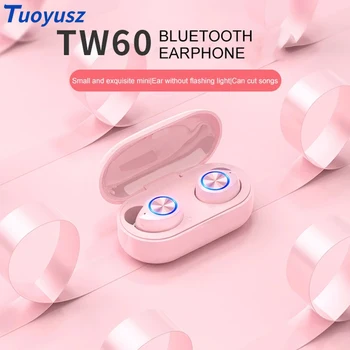 TWS Bezdrôtová 5.0 Slúchadlo 4 Macaron Farby Športové Mini In-ear Herné TW60 Bluetooth Slúchadlá Prenosné