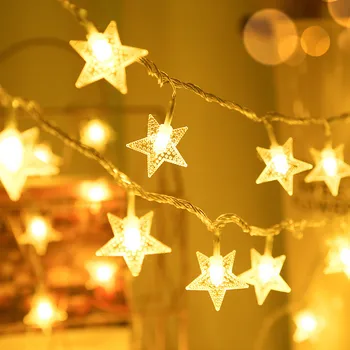 USB LED Vianočné Osvetlenie String Snowflake pre Vonkajšie Záhradné Domov Dovolenku Strom Strany Lampy Veniec, Vianočné Dekorácie Svetla