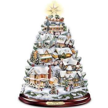 Vianočné Dekorácie Okna Vložiť Nálepky Vianočný Stromček Rotujúce Socha Vlak Vložiť Nálepky Zimné Domova 20x30cm