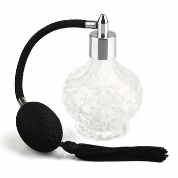Vintage Crystal Parfum Sklenené Fľaše 80ml Black Dlho, Airbag Sprej Rozprašovač Lady Darček Prenosné Kozmetické Kontajner