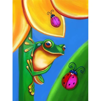 YI SVETLÉ DIY Diamond Maľovanie Žaba Cross Stitch Auta 5D Diamond Výšivky Zvierat Mozaikový Obraz Drahokamu Ručné Darček