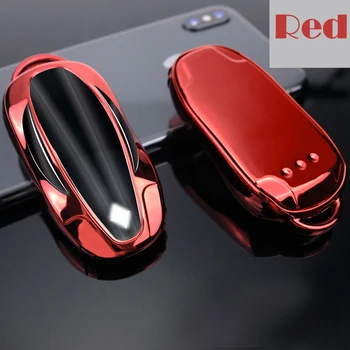 Úplné Pokrytie Mäkké TPU Auto Diaľkové Tlačidlo puzdro Pre Tesla Model S Model 3 Keychain Príslušenstvo Tlačidlo Shell Chránič Auto Styling Fob