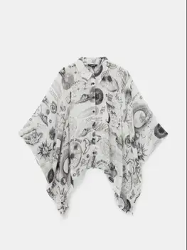 Španielsko desigual Dámy Cardigan tričko 2021 Graffiti vyšívané šitie top priedušná bavlnené tričko priedušná