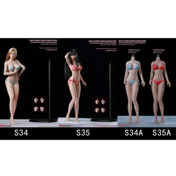 Ženský Super-Flexibilné Bezšvové Body - S34 / S35 Dievča Celý Súbor Akčné Figúrky Model Sculpt Oblečenie Kolekcie